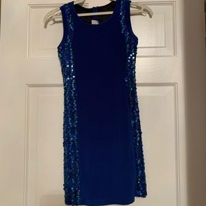 C.W. Design Blue Sequin Tween Party Dress